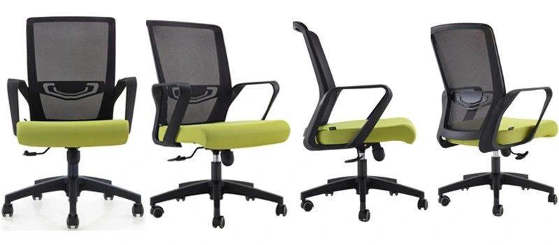 Modern Excellent Mesh Fabric Swivel Ergonomic Office Chair MID Back Staff Chair with Arms and Wheels