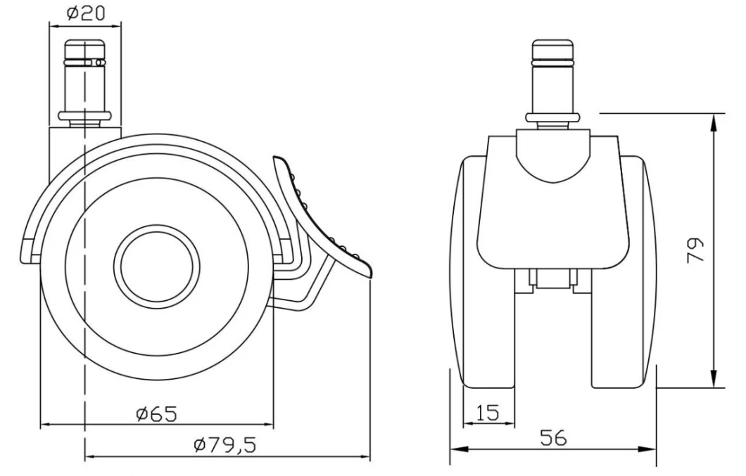 Brake Caster Wheel for Sofa and Conference Table, Training Desk